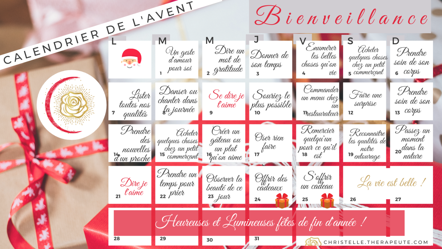 Calendrier De L'avent De La Bienveillance Cocottes de la bienveillance • Christelle Augsburger